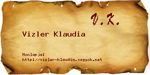 Vizler Klaudia névjegykártya